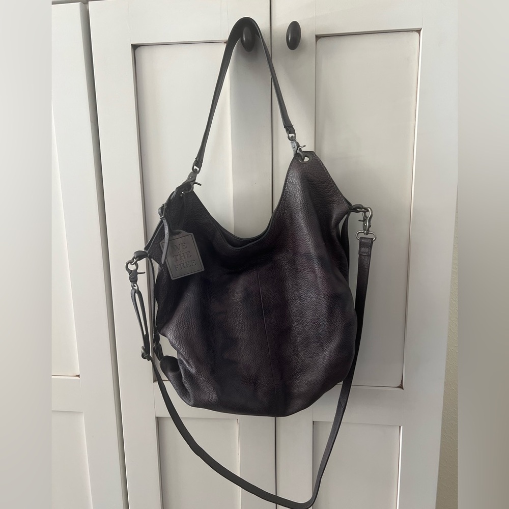 Free People Black Leather Shoulder Bag